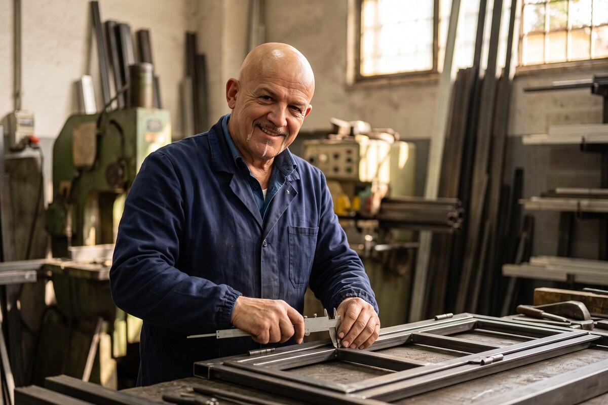 Mauro Veneri in officina — Arte del Ferro Veneri, terza generazione